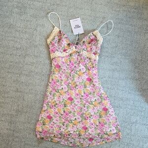Princess Polly Floral Mini Dress with Lace